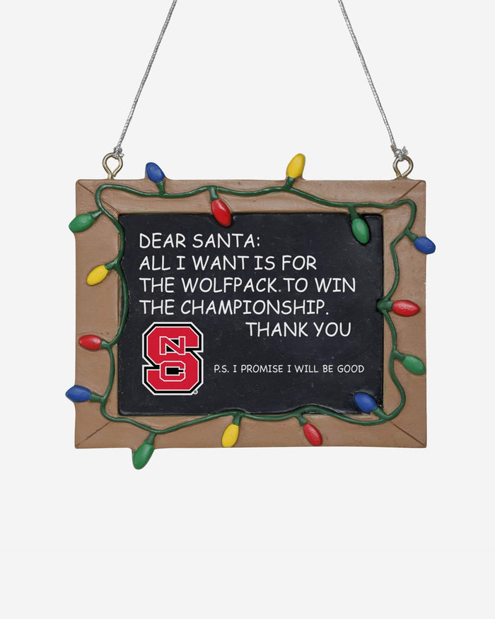NC State Wolfpack Chalkboard Sign Ornament FOCO - FOCO.com
