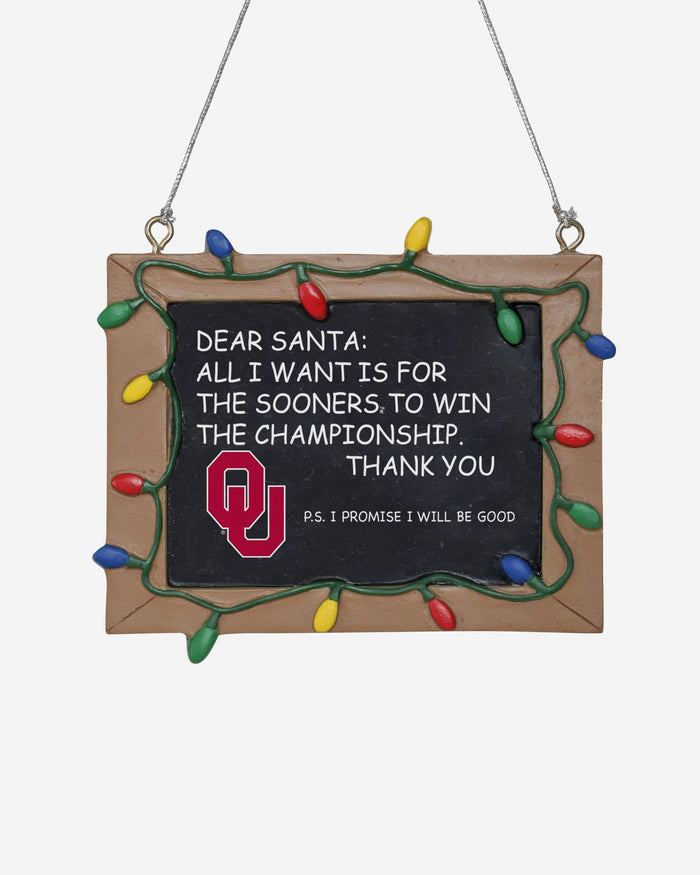 Oklahoma Sooners Resin Chalkboard Sign Ornament FOCO - FOCO.com