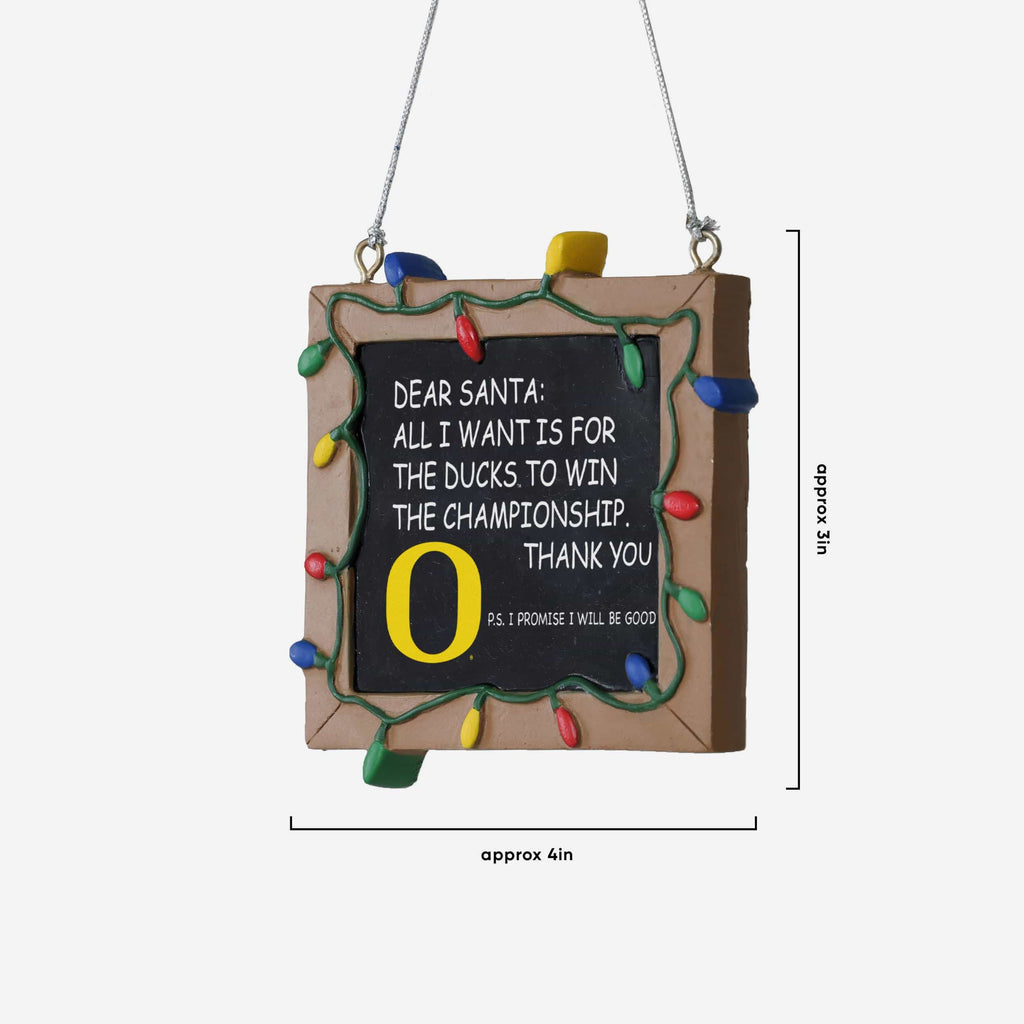 Oregon Ducks Chalkboard Sign Ornament FOCO - FOCO.com