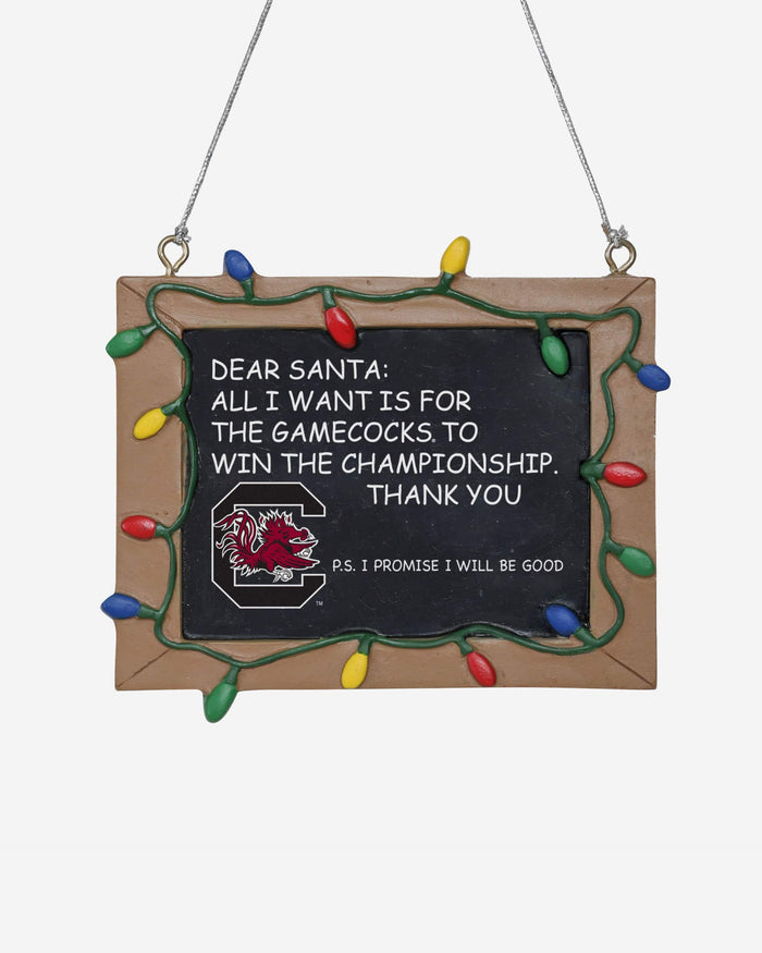 South Carolina Gamecocks Resin Chalkboard Sign Ornament FOCO - FOCO.com