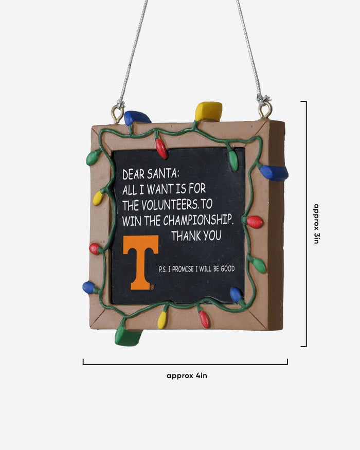 Tennessee Volunteers Resin Chalkboard Sign Ornament FOCO - FOCO.com
