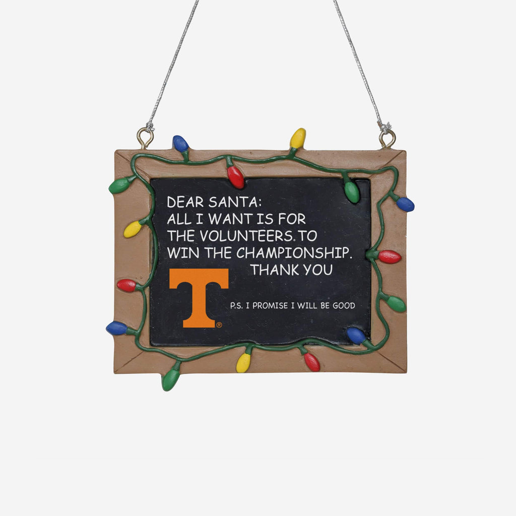 Tennessee Volunteers Resin Chalkboard Sign Ornament FOCO - FOCO.com