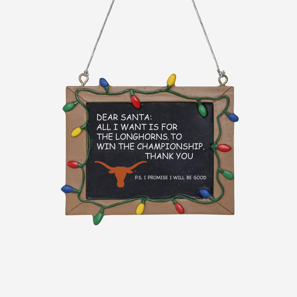 Texas Longhorns Chalkboard Sign Ornament FOCO - FOCO.com