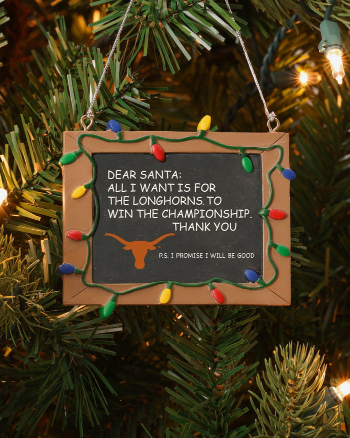 Texas Longhorns Chalkboard Sign Ornament FOCO - FOCO.com