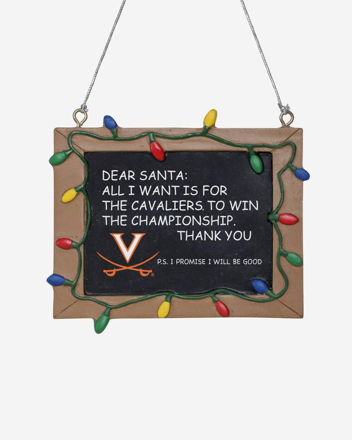 Virginia Cavaliers Chalkboard Sign Ornament FOCO - FOCO.com