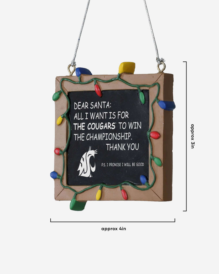 Washington State Cougars Chalkboard Sign Ornament FOCO - FOCO.com