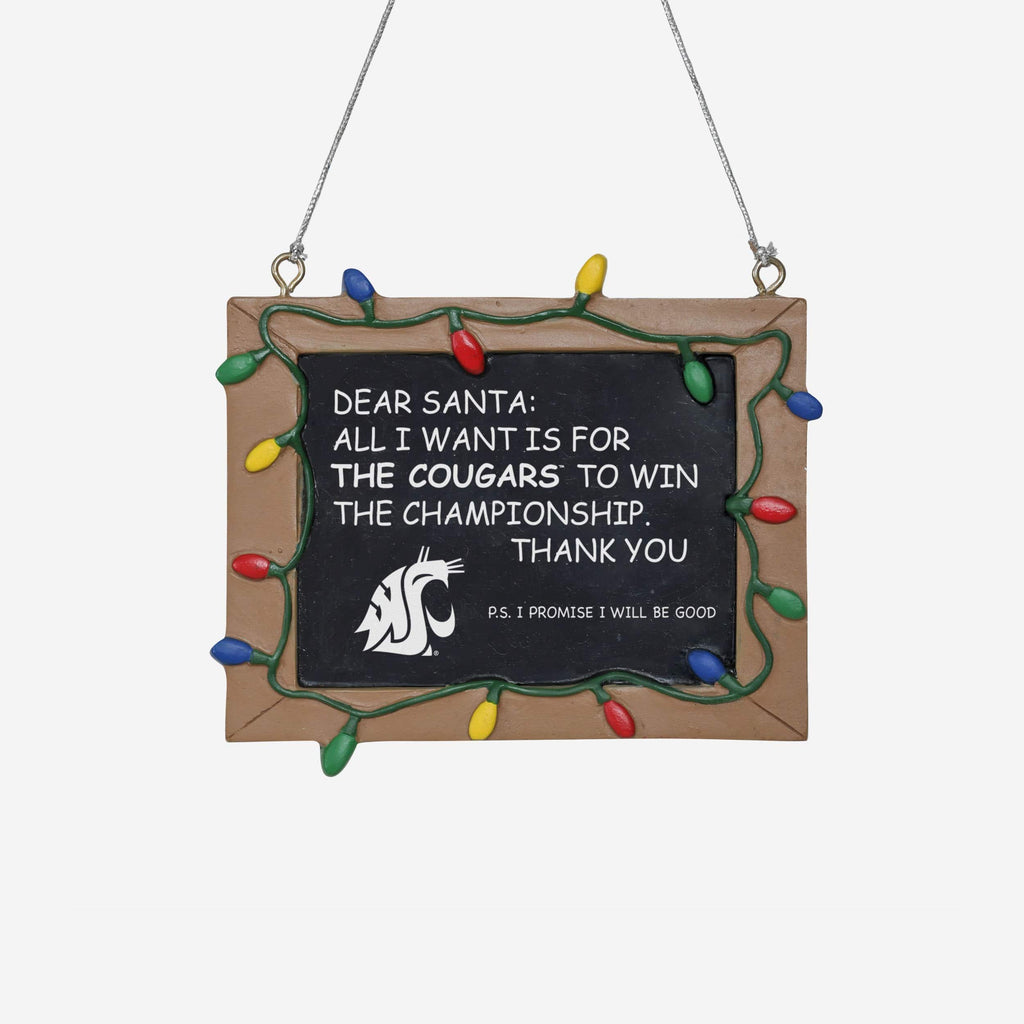 Washington State Cougars Chalkboard Sign Ornament FOCO - FOCO.com