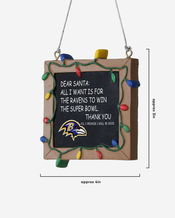 Baltimore Ravens Resin Chalkboard Sign Ornament FOCO - FOCO.com
