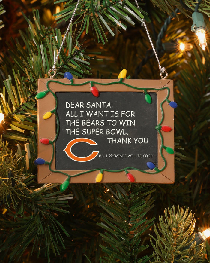Chicago Bears Resin Chalkboard Sign Ornament FOCO - FOCO.com