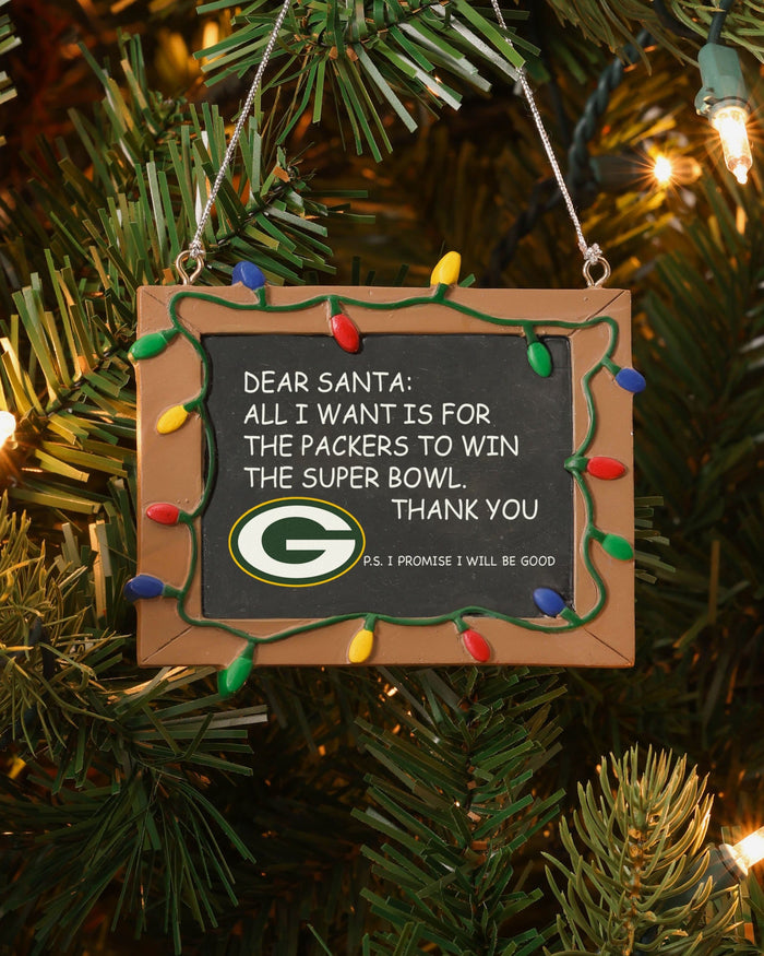 Green Bay Packers Resin Chalkboard Sign Ornament FOCO - FOCO.com
