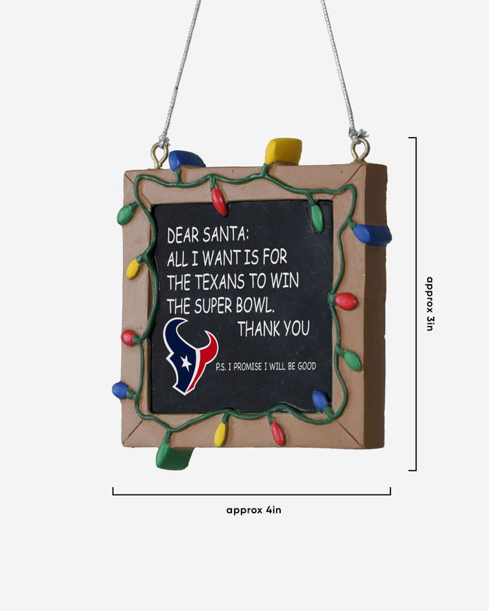 Houston Texans Resin Chalkboard Sign Ornament FOCO - FOCO.com