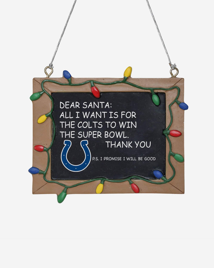 Indianapolis Colts Resin Chalkboard Sign Ornament FOCO - FOCO.com