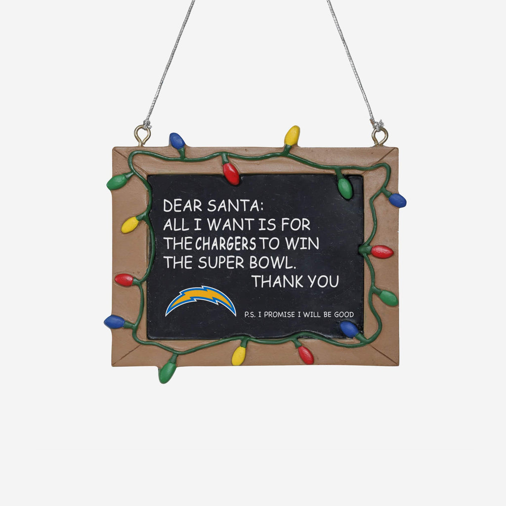 Los Angeles Chargers Resin Chalkboard Sign Ornament FOCO - FOCO.com