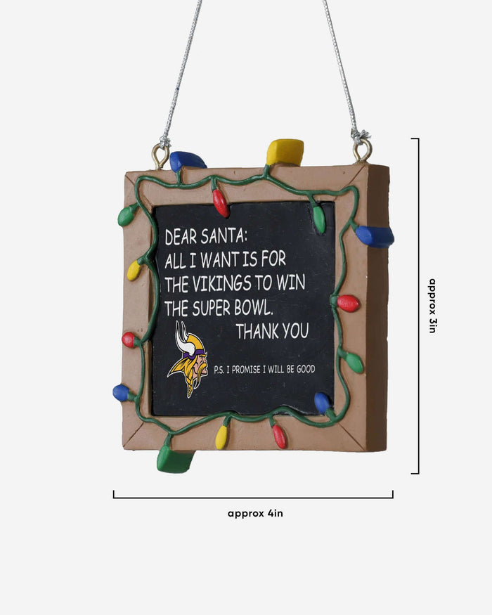 Minnesota Vikings Resin Chalkboard Sign Ornament FOCO - FOCO.com
