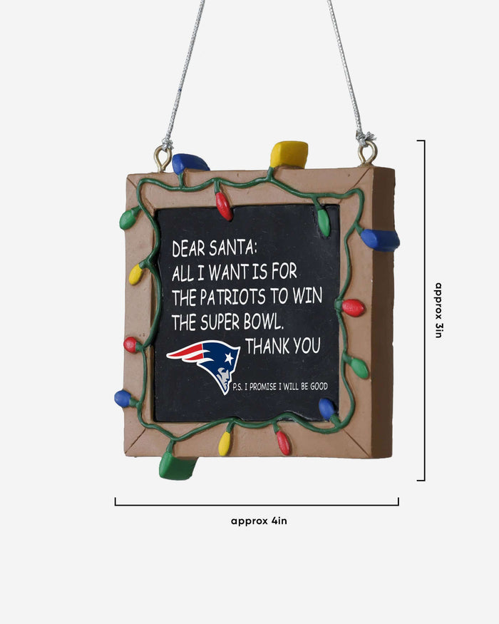 New England Patriots Resin Chalkboard Sign Ornament FOCO - FOCO.com