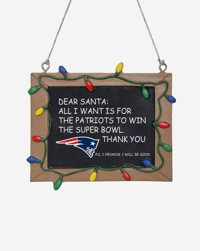 New England Patriots Resin Chalkboard Sign Ornament FOCO - FOCO.com
