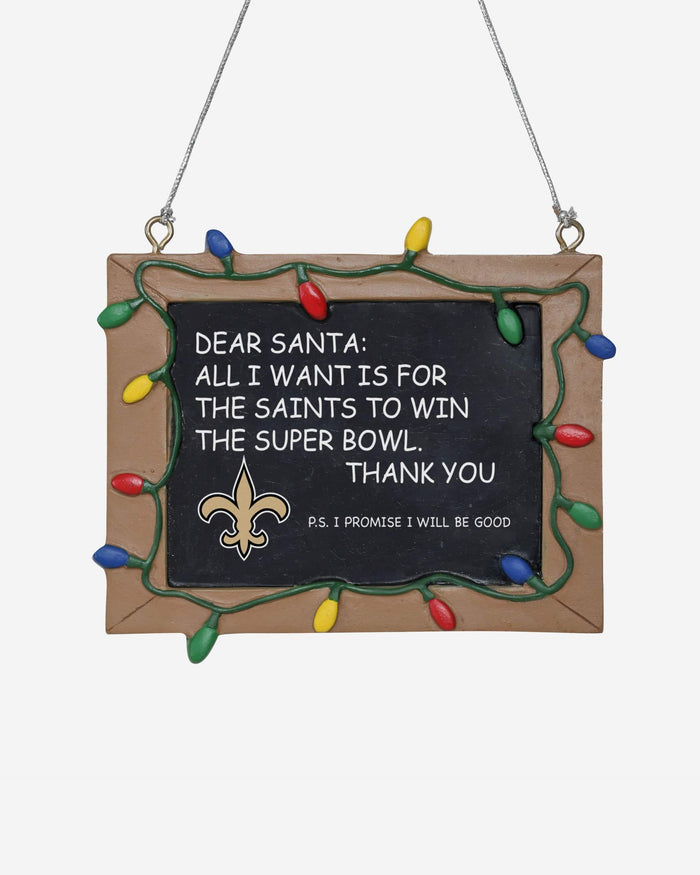 New Orleans Saints Resin Chalkboard Sign Ornament FOCO - FOCO.com