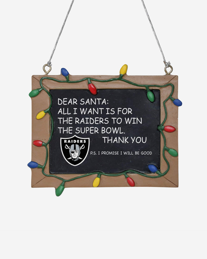Las Vegas Raiders Resin Chalkboard Sign Ornament FOCO - FOCO.com