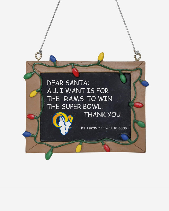 Los Angeles Rams Resin Chalkboard Sign Ornament FOCO - FOCO.com