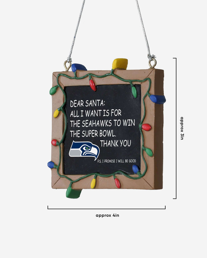 Seattle Seahawks Resin Chalkboard Sign Ornament FOCO - FOCO.com