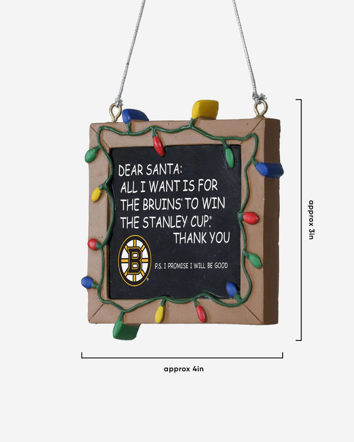 Boston Bruins Resin Chalkboard Sign Ornament FOCO - FOCO.com