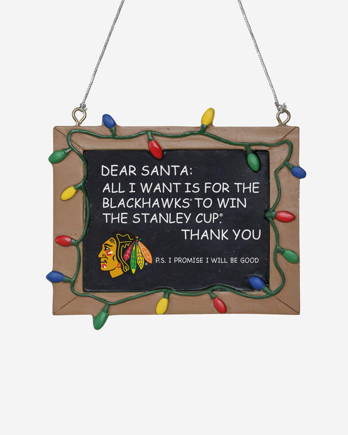 Chicago Blackhawks Resin Chalkboard Sign Ornament FOCO - FOCO.com