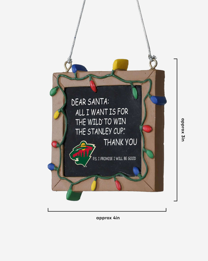 Minnesota Wild Resin Chalkboard Sign Ornament FOCO - FOCO.com