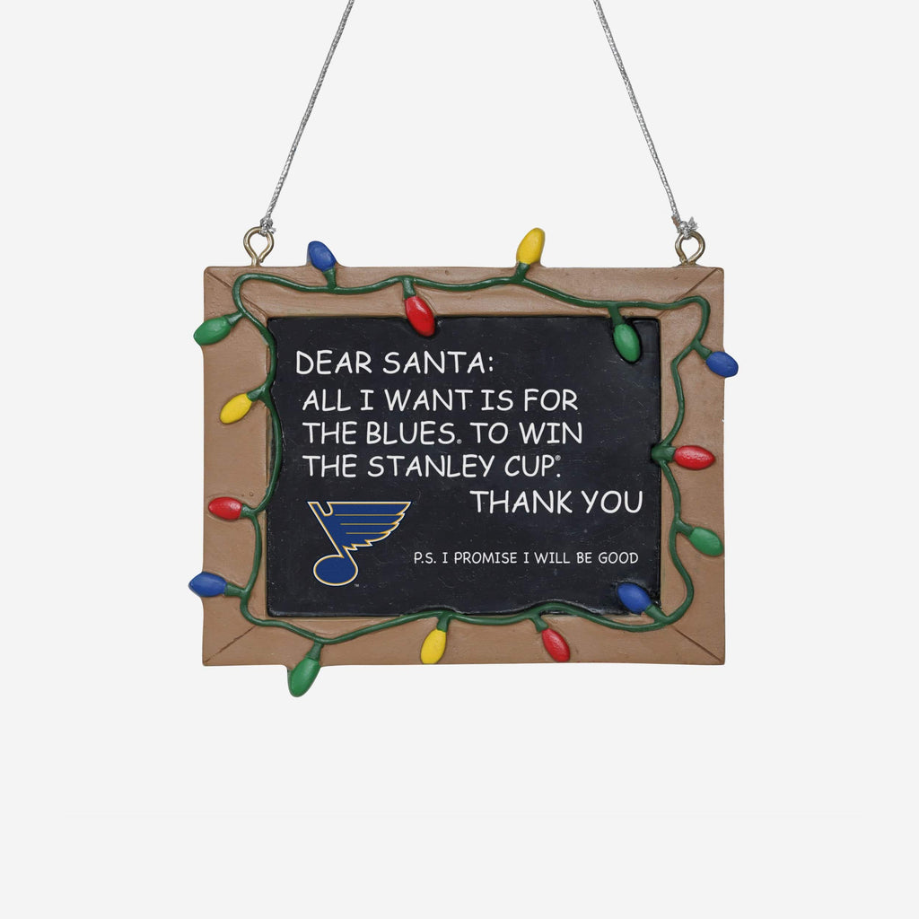 St Louis Blues Resin Chalkboard Sign Ornament FOCO - FOCO.com