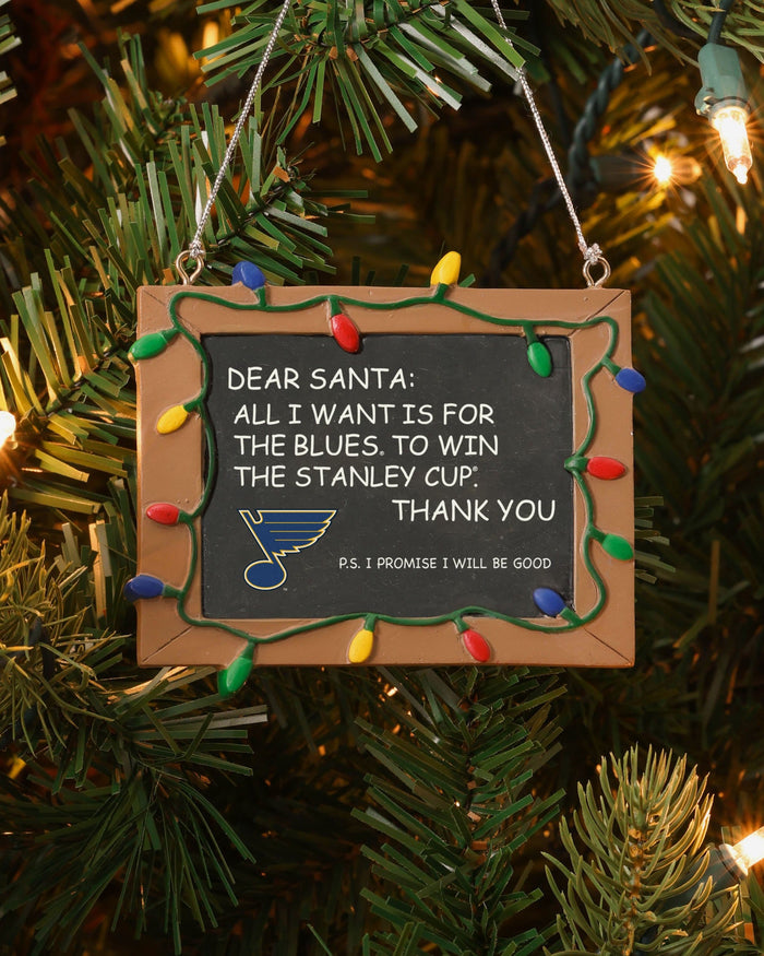 St Louis Blues Resin Chalkboard Sign Ornament FOCO - FOCO.com