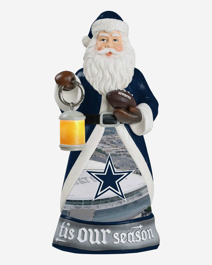 Dallas Cowboys Santa Figure With Light Up Lantern FOCO - FOCO.com