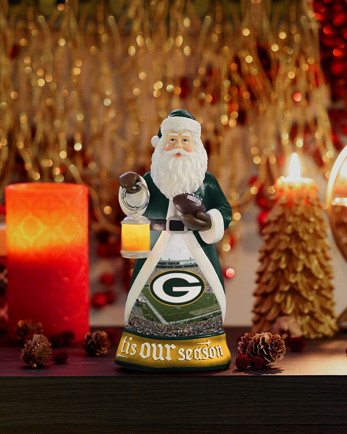 Green Bay Packers Santa Figure With Light Up Lantern FOCO - FOCO.com
