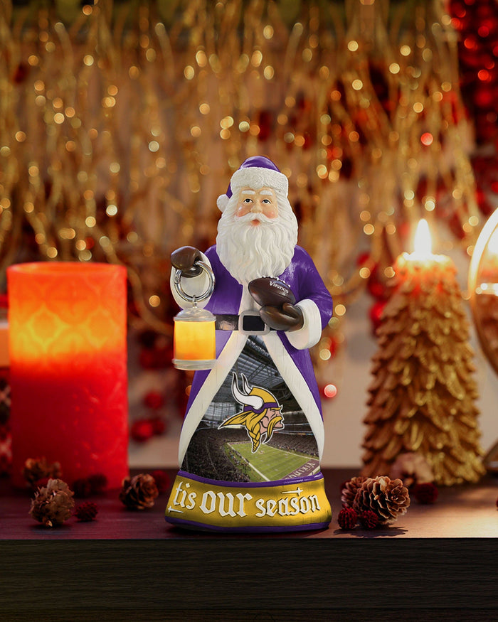 Minnesota Vikings Santa Figure With Light Up Lantern FOCO - FOCO.com