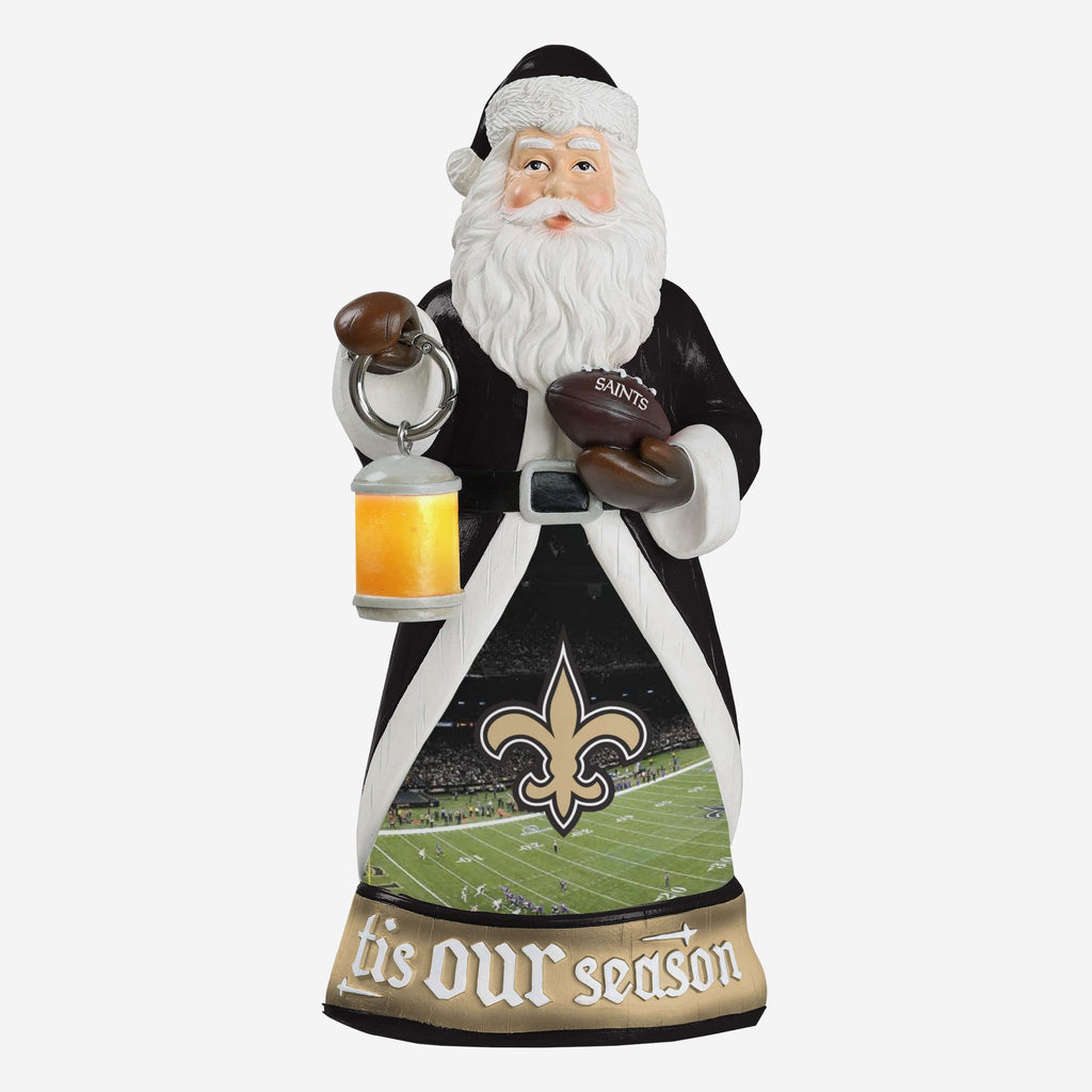 New Orleans Saints Santa Figure With Light Up Lantern FOCO - FOCO.com