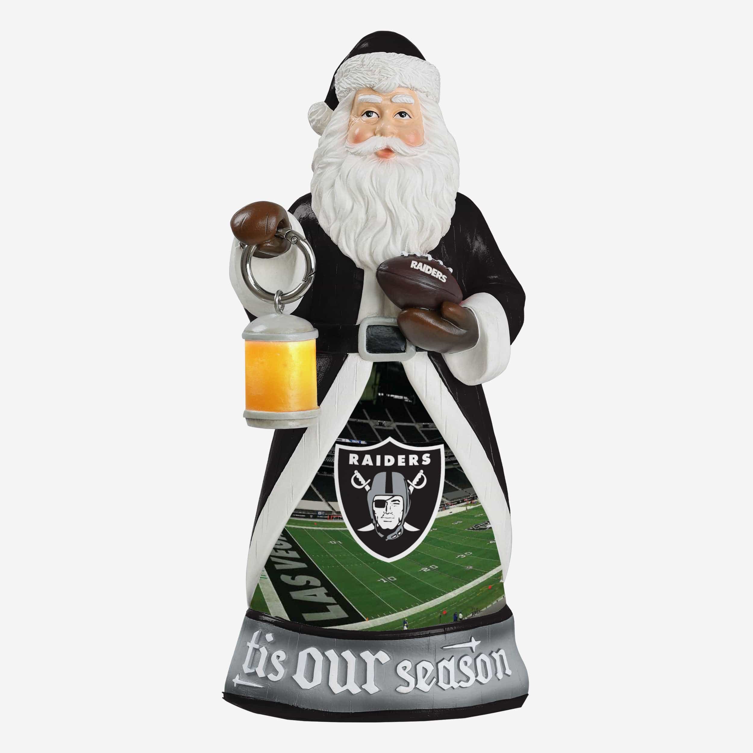 Las Vegas Raiders Santa Figure With Light Up Lantern FOCO