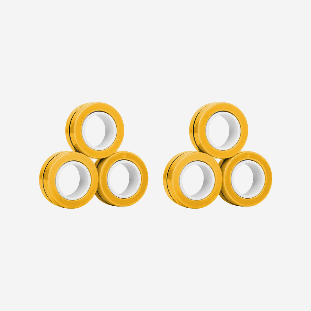 Solid Yellow 6 Pack Magnetic Finger Rings FOCO - FOCO.com