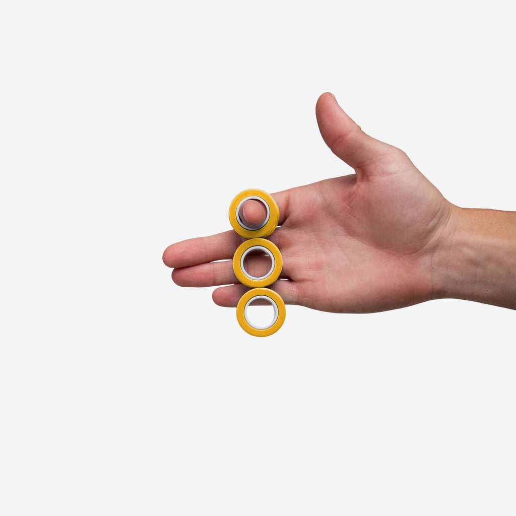 Magnet Finger Rings Solid Yellow 6 Pack Magnetic Finger Rings FOCO