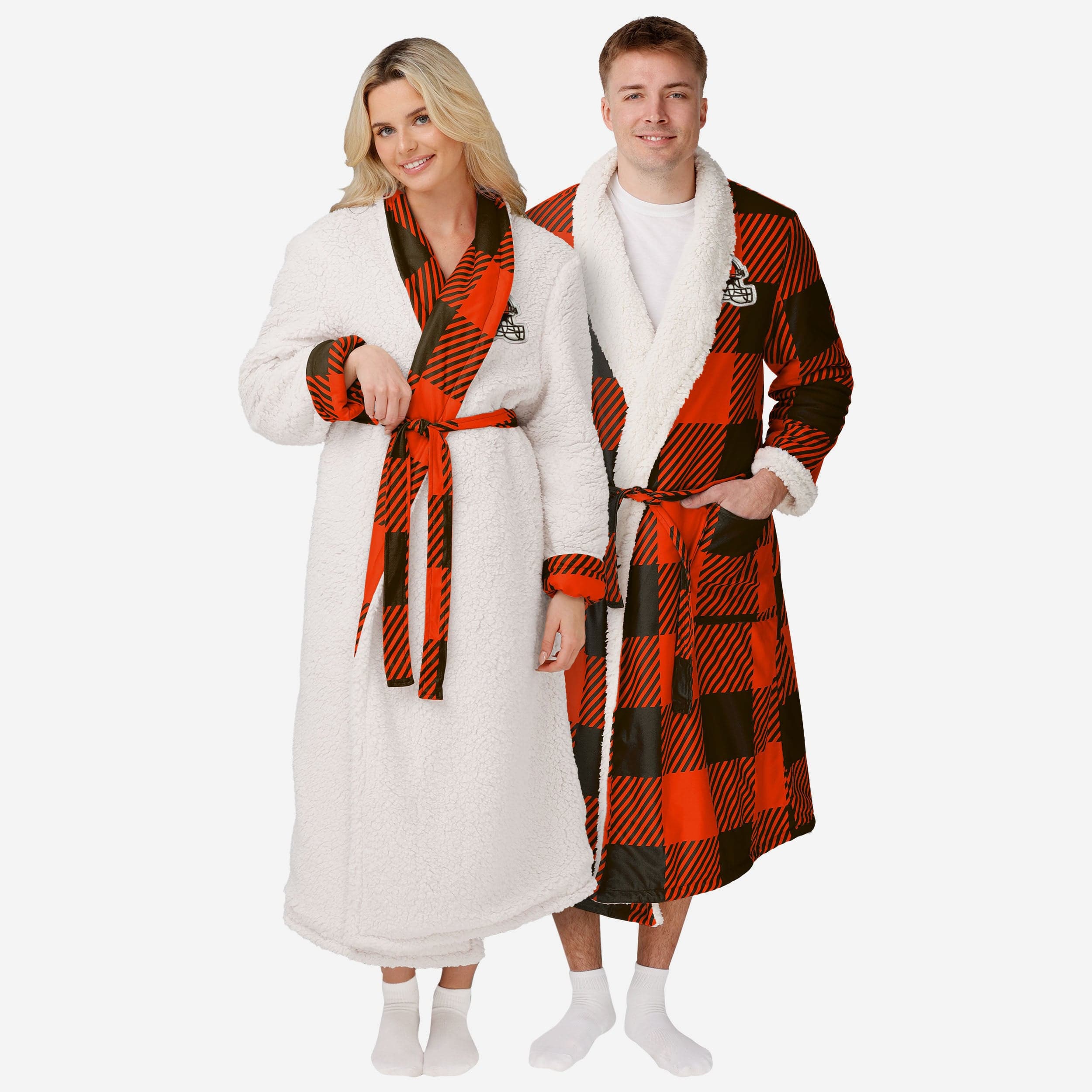 white christmas dresses Noél Mens Super Cosy Check Long Dressing Gown
