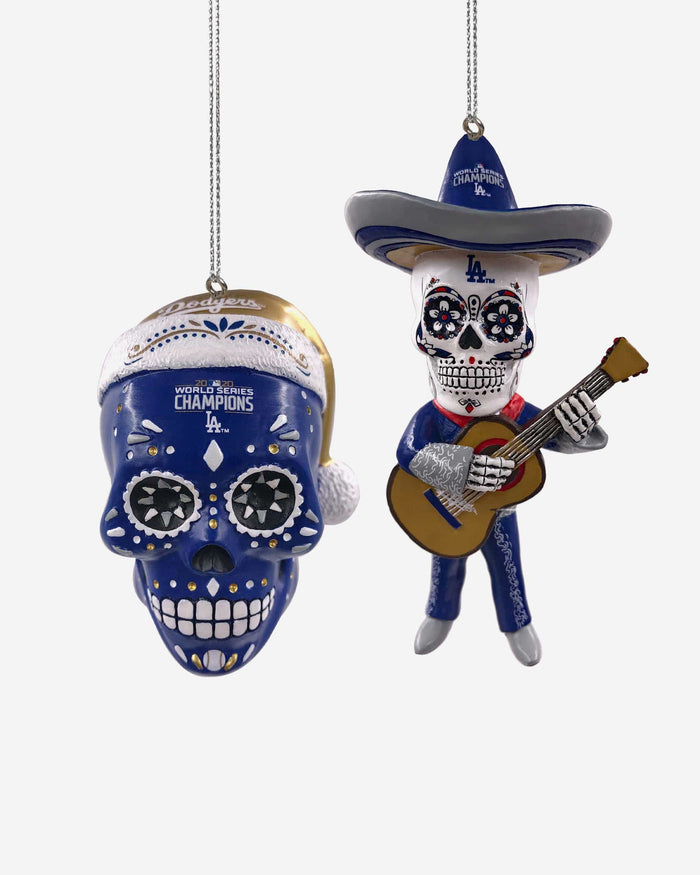 Los Angeles Dodgers 2020 World Series Champions Sugar Skull 2 Pack Orn FOCO