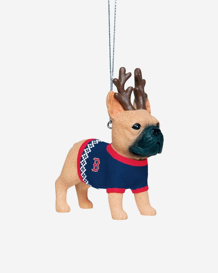 Boston Red Sox French Bulldog Wearing Sweater Ornament FOCO - FOCO.com