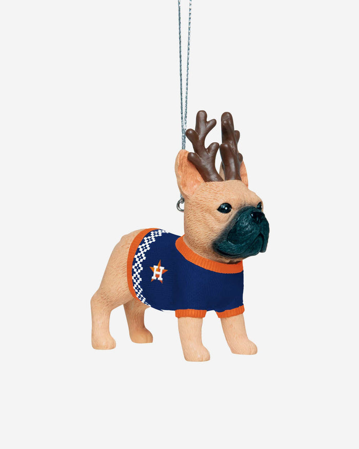 Houston Astros French Bulldog Wearing Sweater Ornament FOCO - FOCO.com