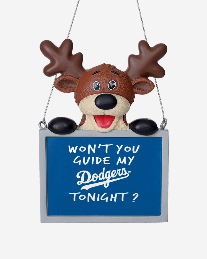 Los Angeles Dodgers Reindeer With Sign Ornament FOCO - FOCO.com