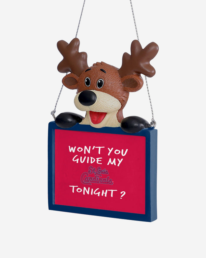 St Louis Cardinals Reindeer With Sign Ornament FOCO - FOCO.com