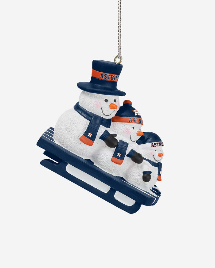 Houston Astros Sledding Snowmen Ornament FOCO - FOCO.com