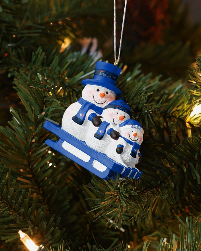Toronto Blue Jays Sledding Snowmen Ornament FOCO - FOCO.com