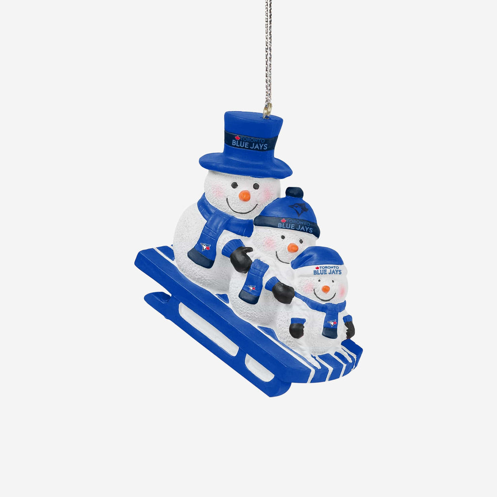 Toronto Blue Jays Sledding Snowmen Ornament FOCO - FOCO.com