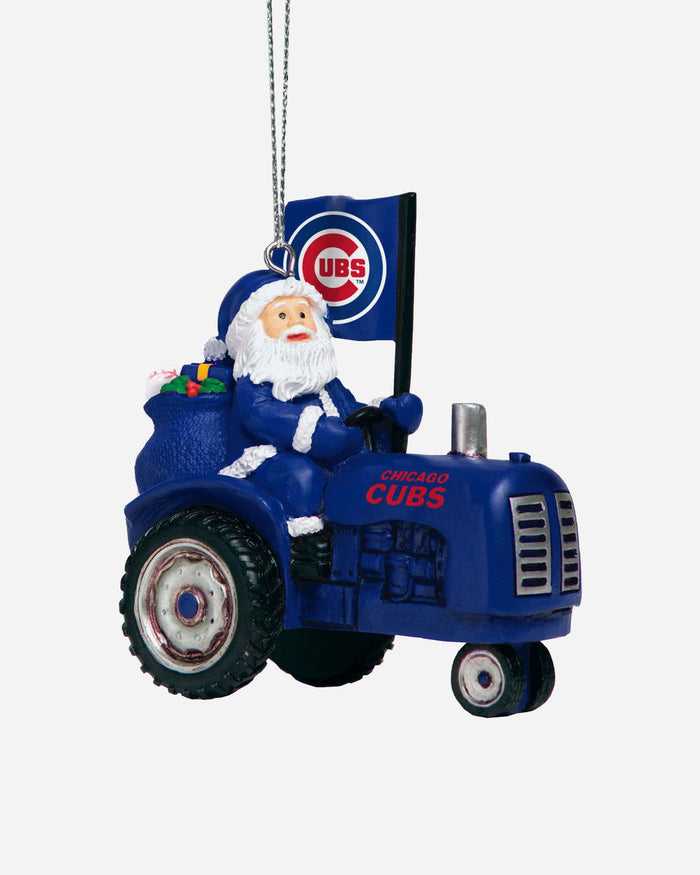 Chicago Cubs Santa Riding Tractor Ornament FOCO - FOCO.com