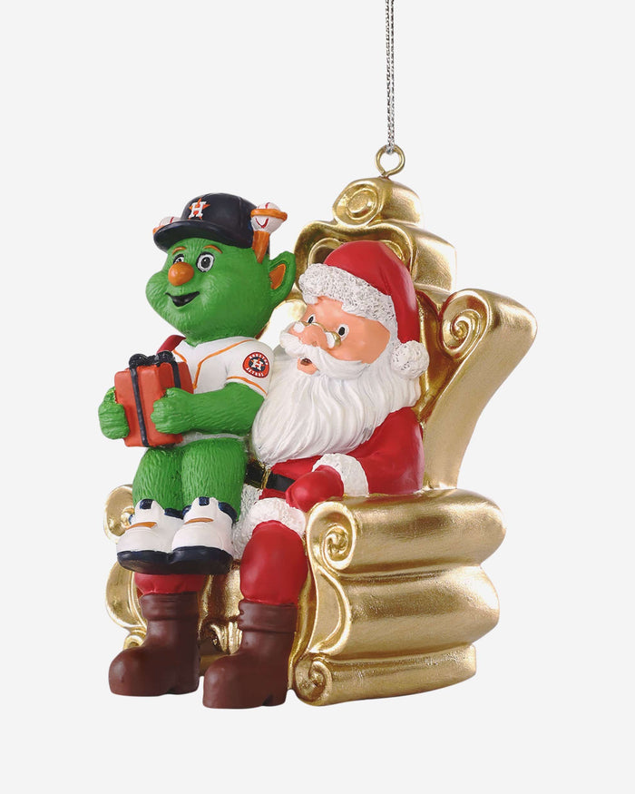 Orbit Houston Astros Mascot On Santa's Lap Ornament Foco - FOCO.com