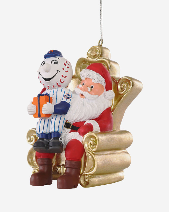 Mr. Met New York Mets Mascot On Santa's Lap Ornament Foco - FOCO.com