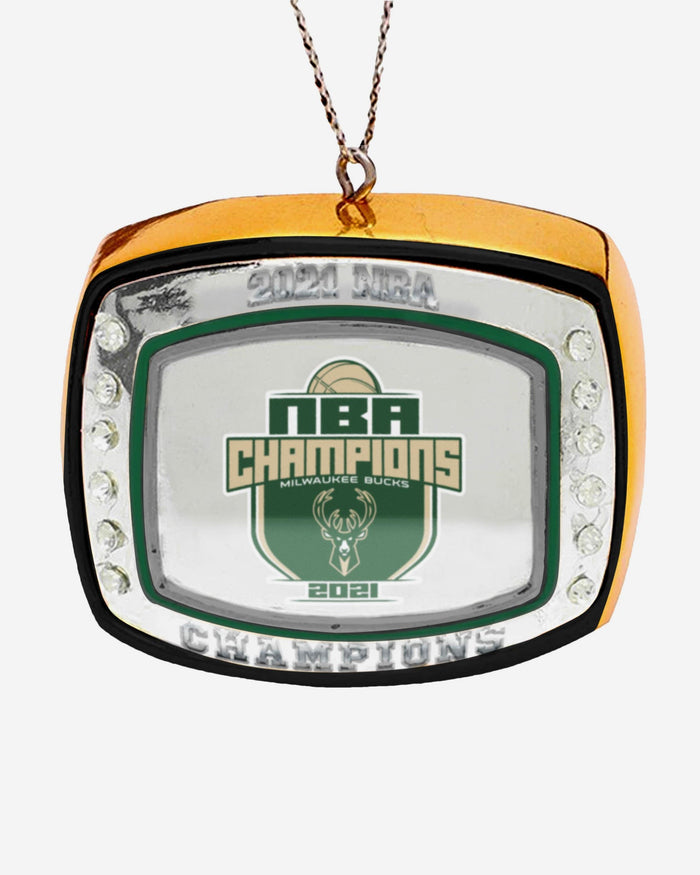 Milwaukee Bucks 2021 NBA Champions Ring Ornament FOCO - FOCO.com