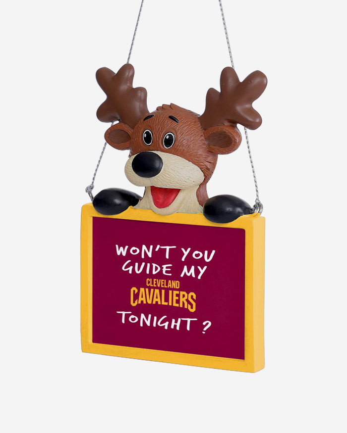 Cleveland Cavaliers Reindeer With Sign Ornament FOCO - FOCO.com